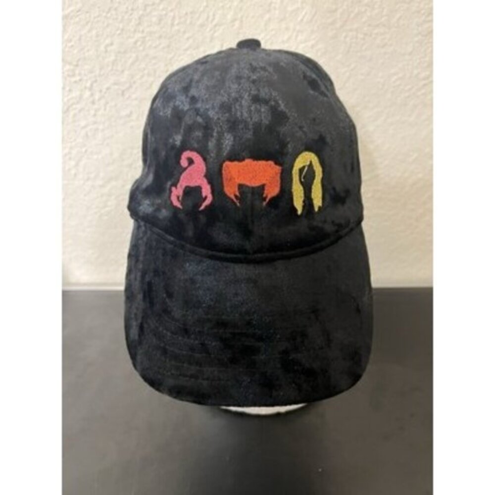 Hocus Pocus Hat Embroidered Black Velvet Disney Cap Sanderson Sisters Halloween